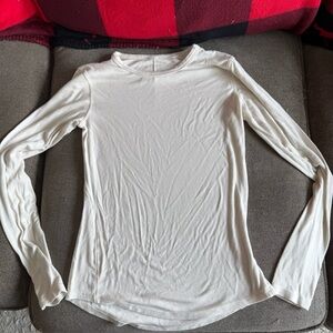 Lululemon Hold Tight Long Sleeve Shirt, light ivory, size 6